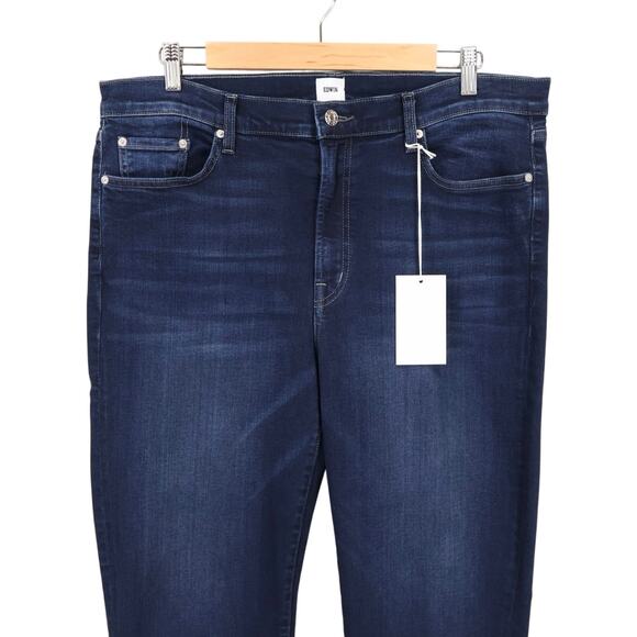 NWT Edwin Bree Mid-Rise Straight Leg Crop Stretch Denim In Night Sky Size 34 - Picture 3 of 6